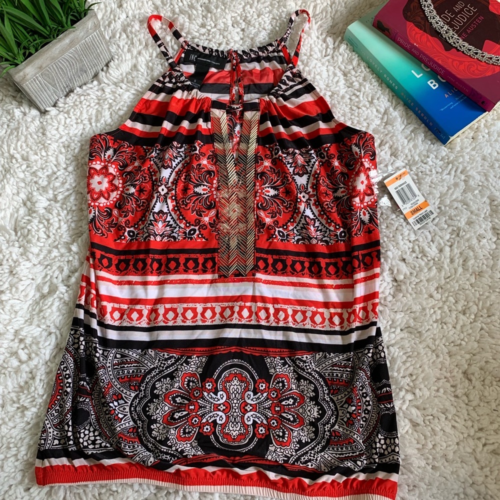 I.N.C Embellished Halter Top🧡❤️